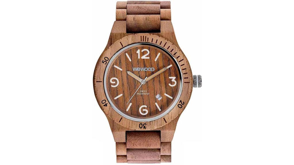 Orologio Analogico Quarzo Uomo con Cinturino in Legno