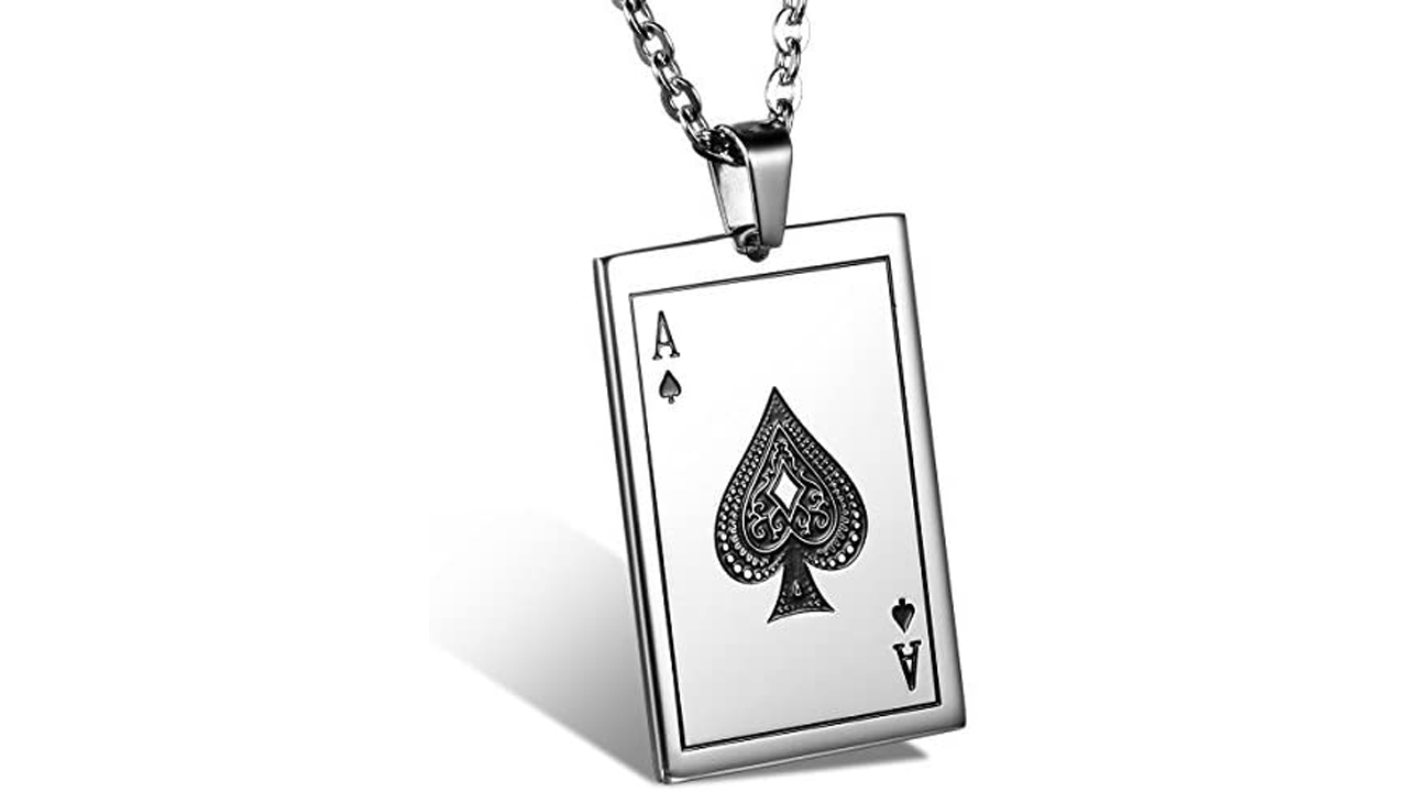 Collana in Acciaio Inox con Pendente Poker