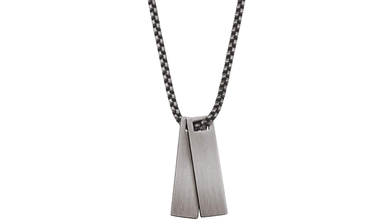 Collana con ciondolo in acciaio inox e targhetta DogTag