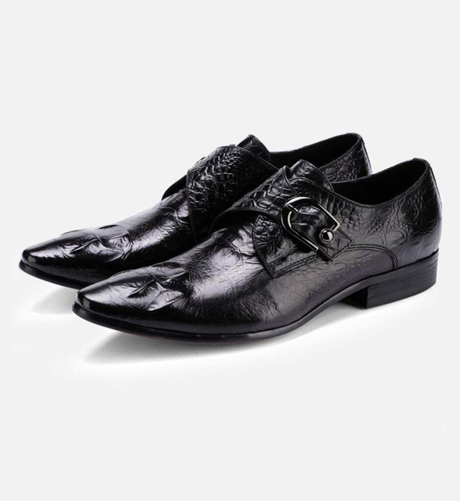 Monk Strap Uomo in Vera Pelle con Punta in Rilievo Rui Landed