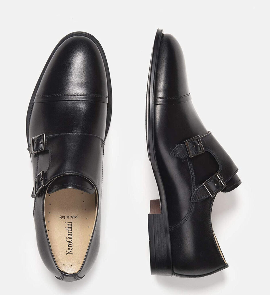 Scarpa Monk Strap Uomo in Pelle Nero Giardini